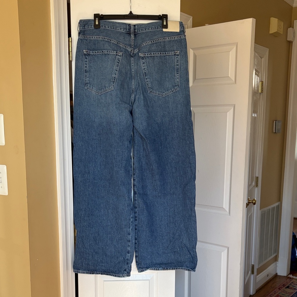 Citizens Of Humanity Wide Leg Drawstring Jeans in Medium Blue - Picture 2 of 4